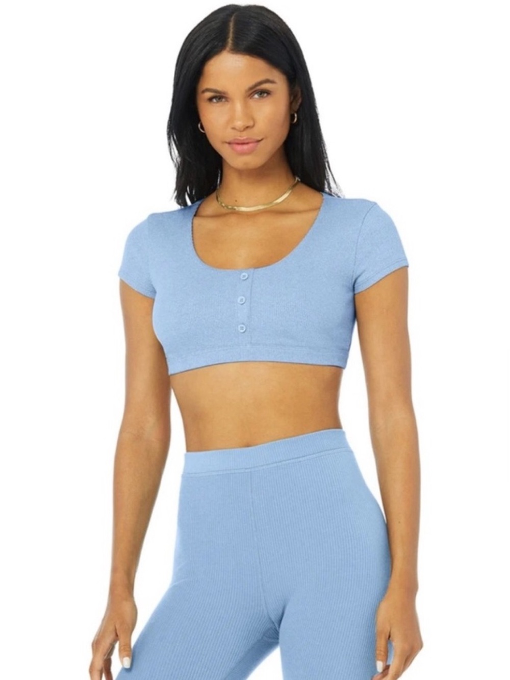 alo cropped ribbed T